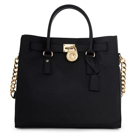 michael kors hamilton medium top zip saffiano tote black|michael kors saffiano tote bag.